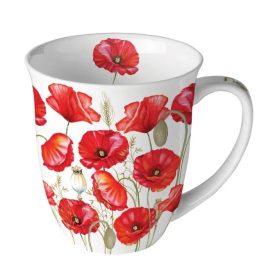 Pipacs mező porcelán bögre 