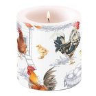 Meleg fényű tanyasi díszgyertya  lampion hatással