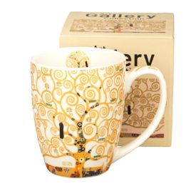 Klimt Életfa porcelánbögre díszdobozban bézs 360ml