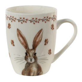 Nyuszis porcelán bögre 360 ml- Vintage bögre