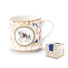 Klasszikus lovas porcelán bögre – elegáns ajándék